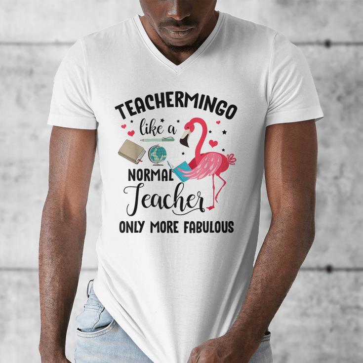 Teachermingo Like A Normal Teacher Only More Fabulous Men's V-Neck T-Shirt, funny design