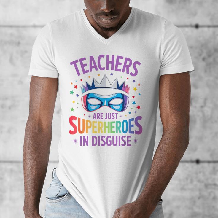 Teachers Are Just Superheroes In Disguise Back To School Men's V-Neck T-Shirt, funny design Teachers Are Just Superheroes In Disguise Back To School Men's V-Neck T-Shirt, funny design