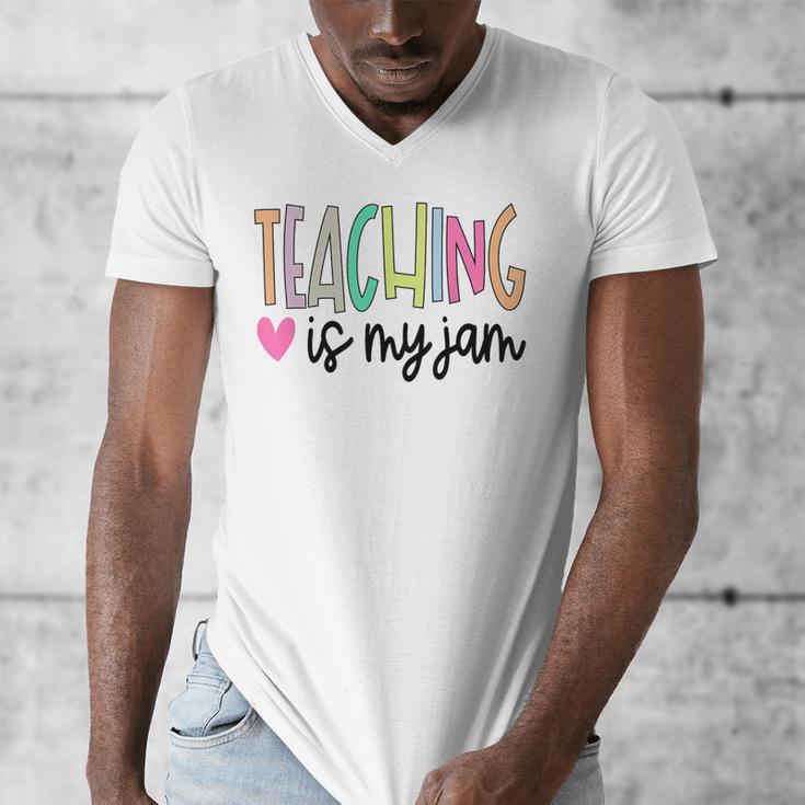 Teaching Is My Jam For Women Teacher Cute Teachers Outfit Men's V-Neck T-Shirt, funny design
