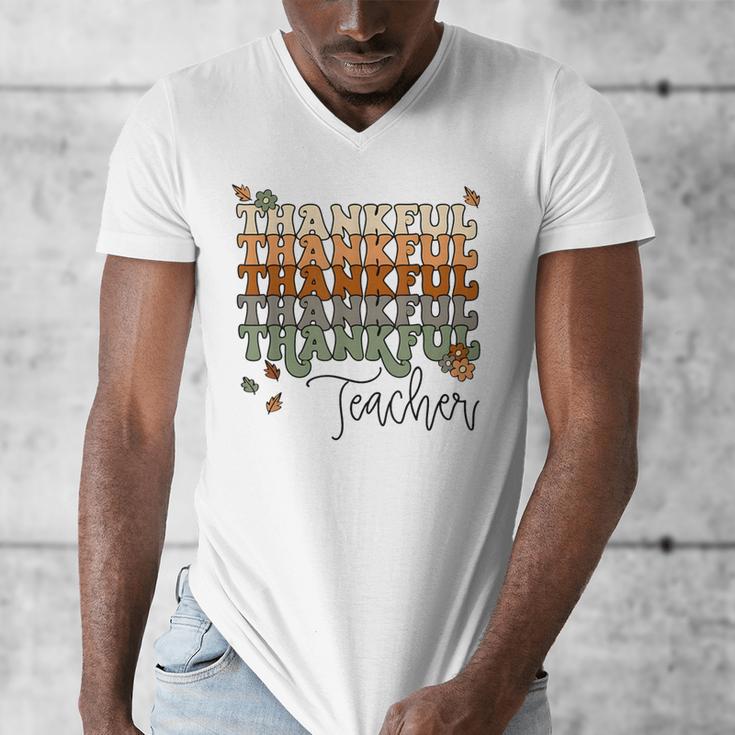 Thankful Teacher Thanksgiving Fall Pumpkin Turkey Men's V-Neck T-Shirt, funny design Thankful Teacher Thanksgiving Fall Pumpkin Turkey Men's V-Neck T-Shirt, funny design
