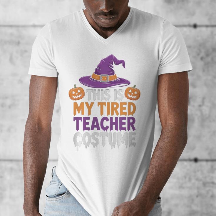 This Is My Tired Teacher Costume Halloween Premium Tri-Blend Men's V-Neck T-Shirt, funny design This Is My Tired Teacher Costume Halloween Premium Tri-Blend Men's V-Neck T-Shirt, funny design