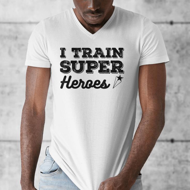 I Train Superheroes For Teacher Coach Men Women Men's V-Neck T-Shirt, funny design
