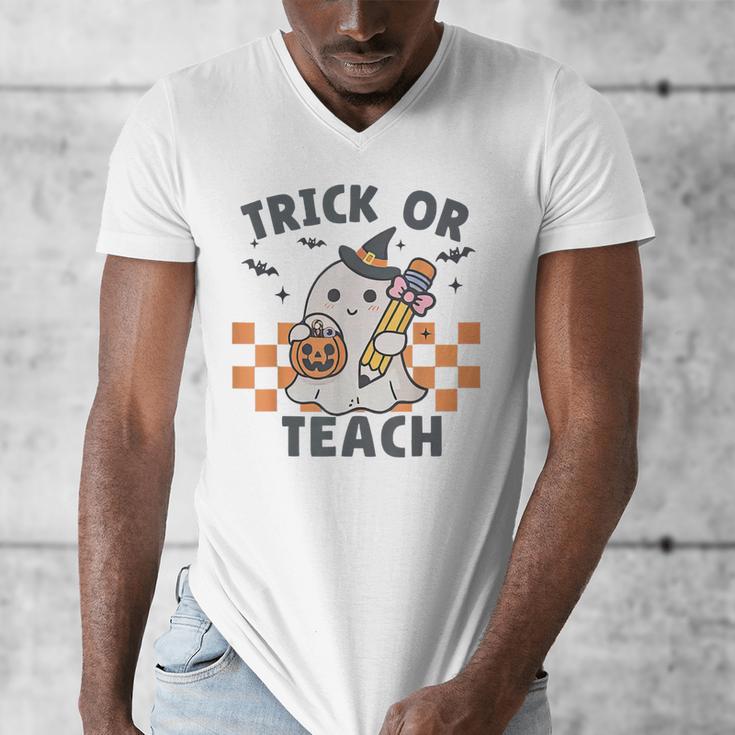 Trick Or Teach Teacher Men's V-Neck T-Shirt, funny design Trick Or Teach Teacher Men's V-Neck T-Shirt, funny design
