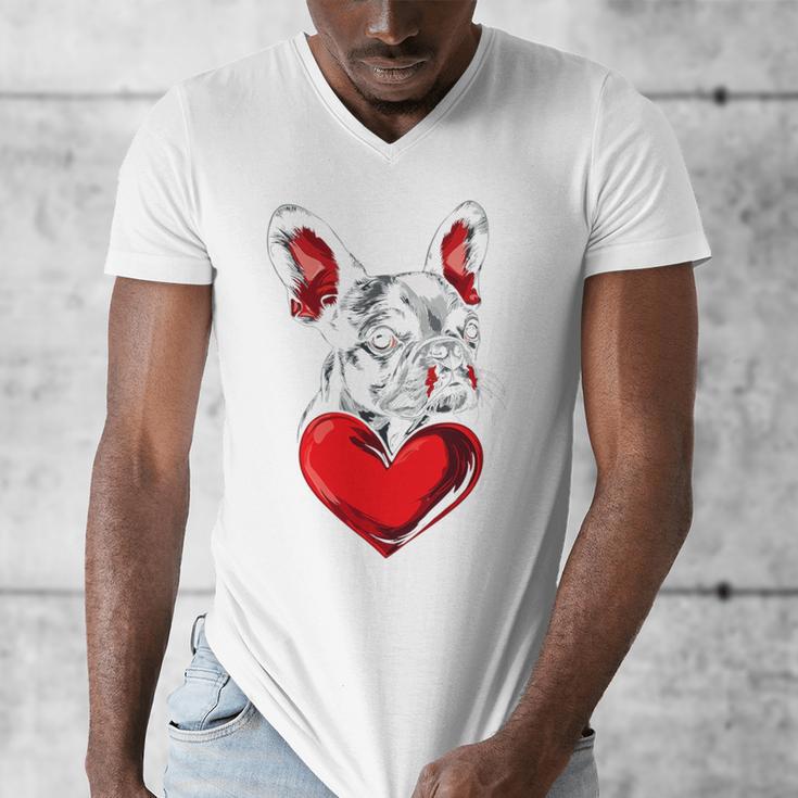 Valentine's Day Boston Terrier Dog Vector Men's V-Neck T-Shirt, funny design