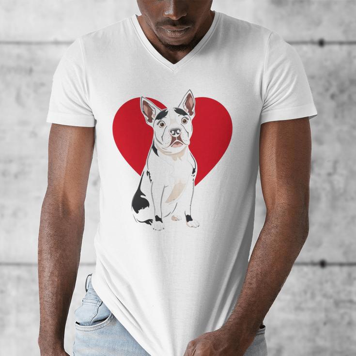 Valentine's Day Boston Terrier Lover Men's V-Neck T-Shirt, funny design