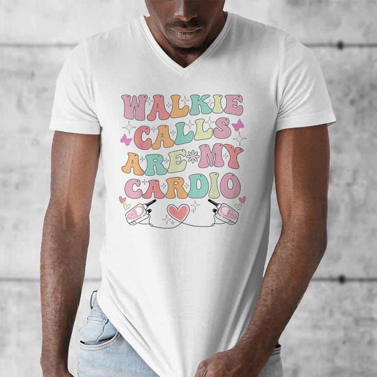 Walkie Calls Are My Cardio Special Education Teacher School Men's V-Neck T-Shirt, funny design