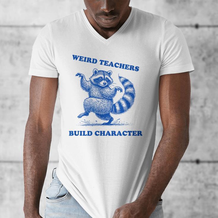 Weird Teachers Build Character Shirt Raccoon Dancing Men's V-Neck T-Shirt, funny design Weird Teachers Build Character Shirt Raccoon Dancing Men's V-Neck T-Shirt, funny design