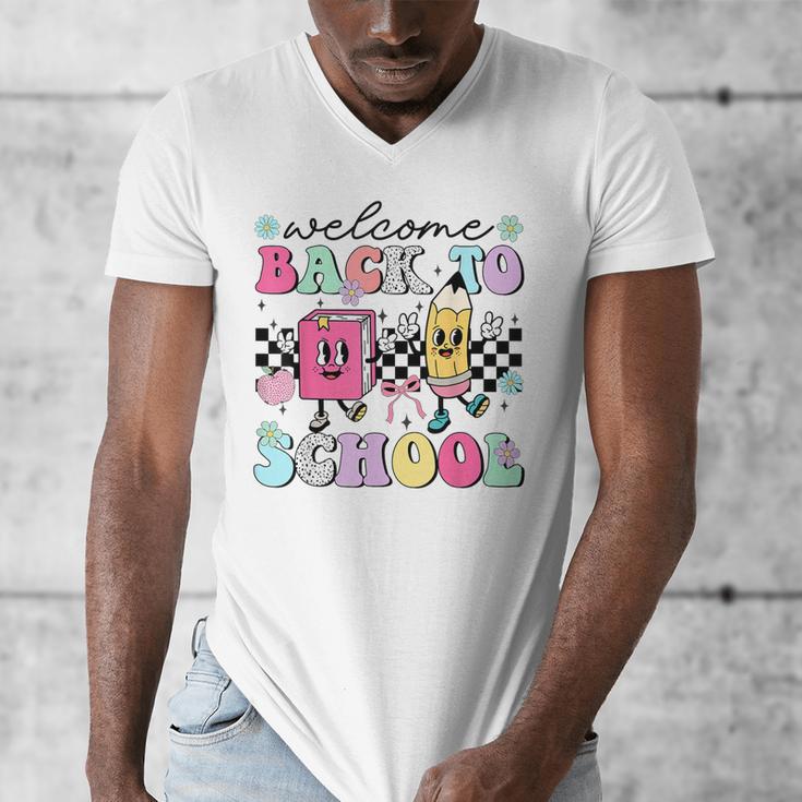 Welcome Back To School 2024 Teachers Students First Day Men's V-Neck T-Shirt, funny design Welcome Back To School 2024 Teachers Students First Day Men's V-Neck T-Shirt, funny design