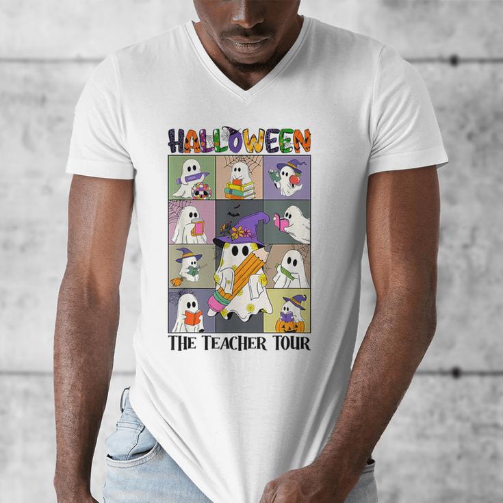 Women Halloween The Teacher Tour Ghosts Pencil Pumpkins Men's V-Neck T-Shirt, funny design Women Halloween The Teacher Tour Ghosts Pencil Pumpkins Men's V-Neck T-Shirt, funny design
