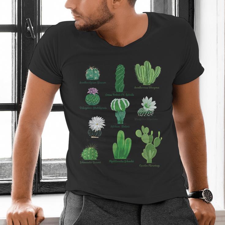 10 Types Of Cactus Succulent Teacher Chart Cactus Lover Tee Men's V-Neck T-Shirt, gift for family, gift for coworker