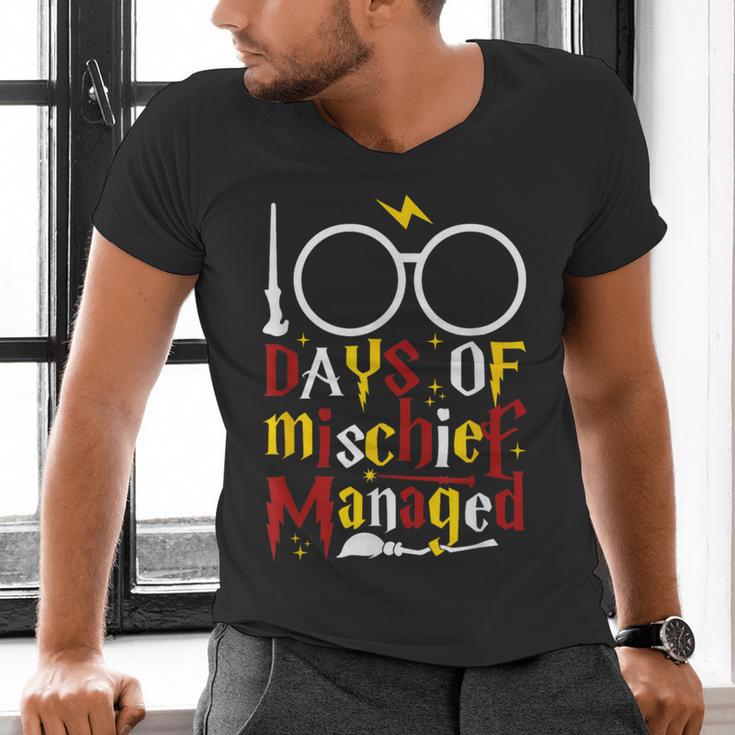 100 Days Of Mischief Managed Teacher Kid 100th Day Of School Men's V-Neck T-Shirt, gift for family, gift for coworker 100 Days Of Mischief Managed Teacher Kid 100th Day Of School Men's V-Neck T-Shirt, gift for family, gift for coworker