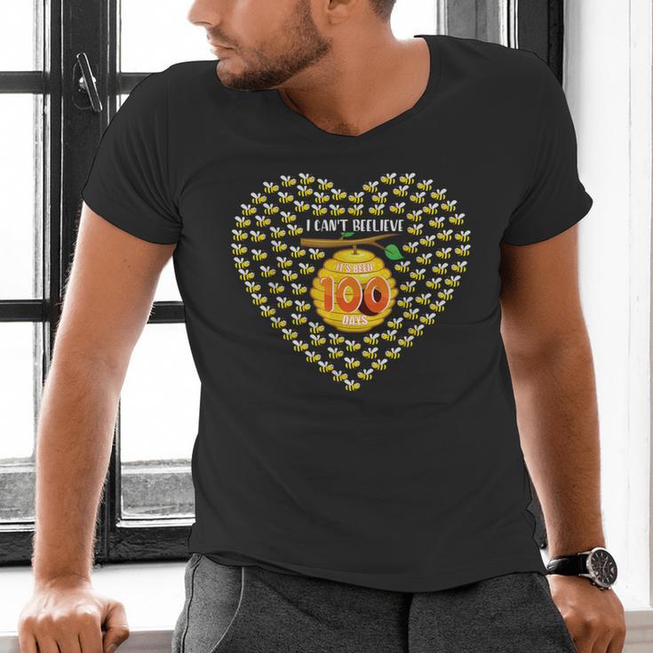 100 Days Of School Bee Hive Tree Hearts Teachers Student Kid Men's V-Neck T-Shirt, gift for family, gift for coworker 100 Days Of School Bee Hive Tree Hearts Teachers Student Kid Men's V-Neck T-Shirt, gift for family, gift for coworker