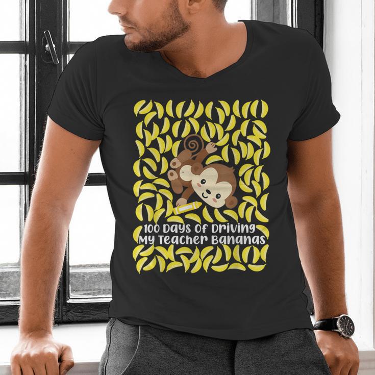 100th Day Of School Teacher Monkey Pun Banana For Men Women Girls Kids Men's V-Neck T-Shirt, gift for family, gift for coworker