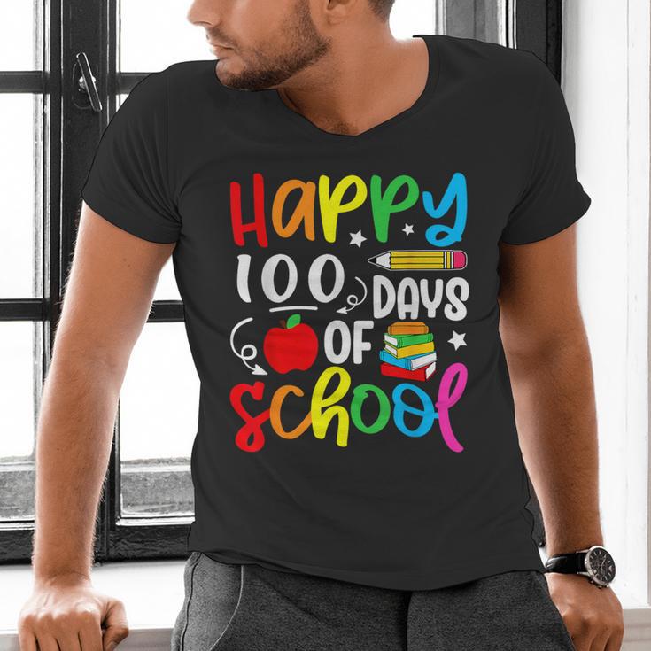 100th Day Of School Teachers Kids Girls Child Happy 100 Days Men's V-Neck T-Shirt, gift for family, gift for coworker 100th Day Of School Teachers Kids Girls Child Happy 100 Days Men's V-Neck T-Shirt, gift for family, gift for coworker