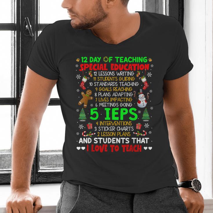 12 Days Of Teaching Special Education IEPS SPED Teacher Xmas Men's V-Neck T-Shirt, gift for family, gift for coworker