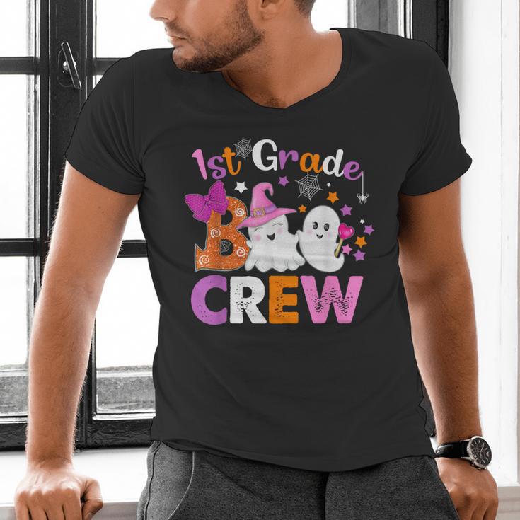 1st Grade Boo Crew First Grade Halloween Costume Teacher Kid Men's V-Neck T-Shirt, First Grade Teacher Shirts, gift for family, gift for coworker