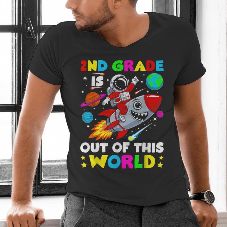 2nd Grade Is Out Of This World Space Rocket Planets Teacher Men's V-Neck T-Shirt, 2nd Grade Teacher Shirts, gift for family, gift for coworker 2nd Grade Is Out Of This World Space Rocket Planets Teacher Men's V-Neck T-Shirt, 2nd Grade Teacher Shirts, gift for family, gift for coworker