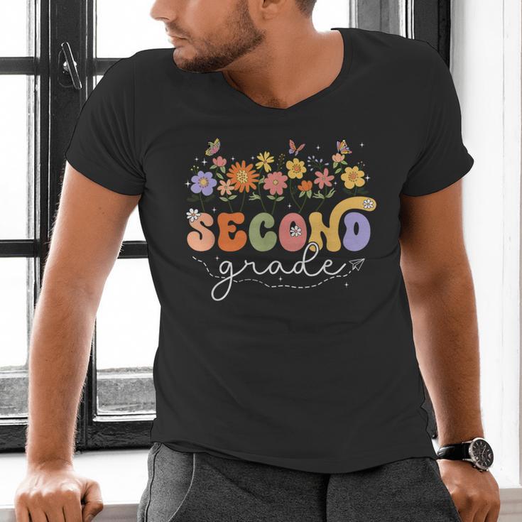 2nd Second Grade Teacher Wildflower Back To School Floral Men's V-Neck T-Shirt, 2nd Grade Teacher Shirts, gift for family, gift for coworker 2nd Second Grade Teacher Wildflower Back To School Floral Men's V-Neck T-Shirt, 2nd Grade Teacher Shirts, gift for family, gift for coworker