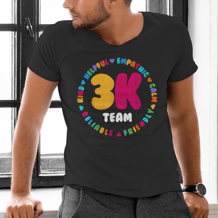 3K Team & Teacher Squad Threes Crew PreK Elementary Team Men's V-Neck T-Shirt, gift for family, gift for coworker 3K Team & Teacher Squad Threes Crew PreK Elementary Team Men's V-Neck T-Shirt, gift for family, gift for coworker