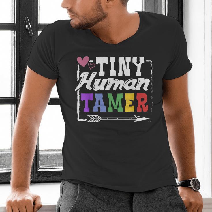 4 Teachers Or Parents Tiny Human Tamer Tee T-Shirt Men's V-Neck T-Shirt, gift for family, gift for coworker