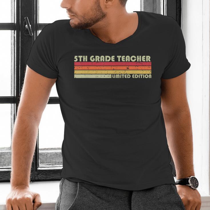 5TH GRADE TEACHER Job Title Profession Birthday Worker Men's V-Neck T-Shirt, gift for family, gift for coworker