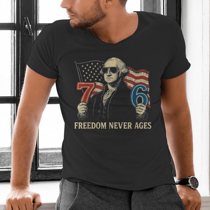 6-7 7-6 George Washington Freedom For Teachers Men's V-Neck T-Shirt, gift for family, gift for coworker
