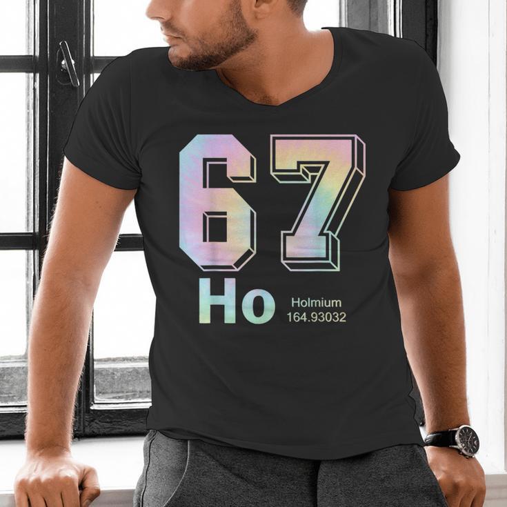 67 Ho Holmium Science Teacher Elements Table Six Seven Meme Men's V-Neck T-Shirt, Science Teacher Shirts, gift for family, gift for coworker
