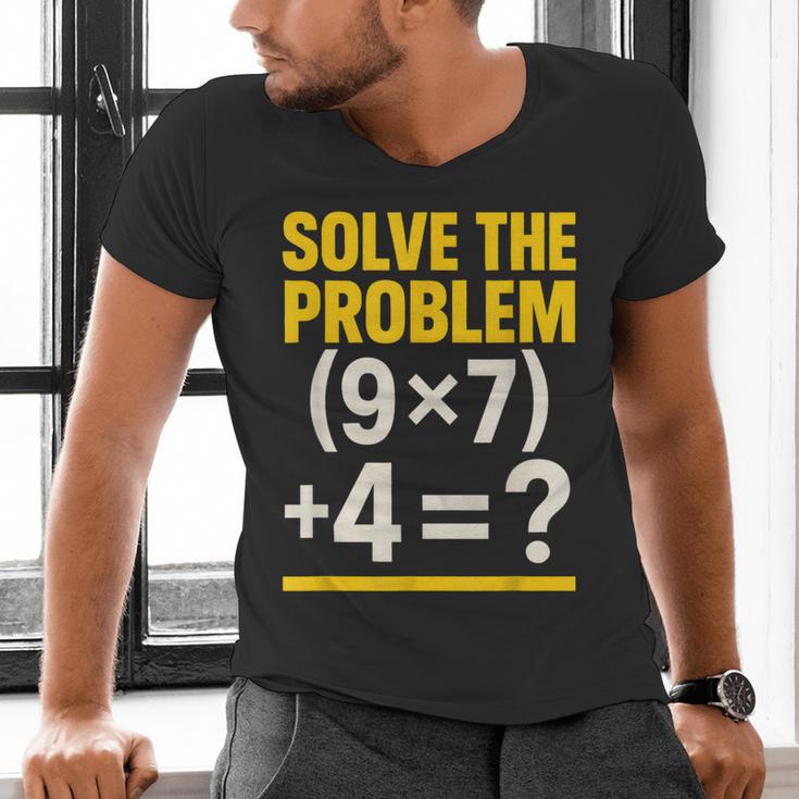 67 Meme Math Teacher School 6-7 Brain Rot Six Seven Men's V-Neck T-Shirt, gift for family, gift for coworker
