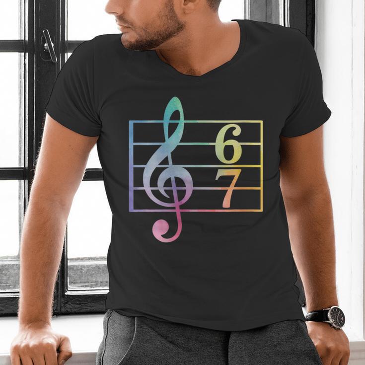 67 Music Meme Slang Six Seven Music Teacher Musician Men's V-Neck T-Shirt, gift for family, gift for coworker