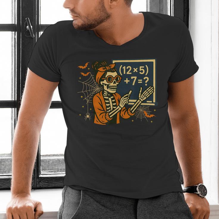 67 Teacher Halloween Skeleton Six Seven Meme Math Men's V-Neck T-Shirt, gift for family, gift for coworker 67 Teacher Halloween Skeleton Six Seven Meme Math Men's V-Neck T-Shirt, gift for family, gift for coworker