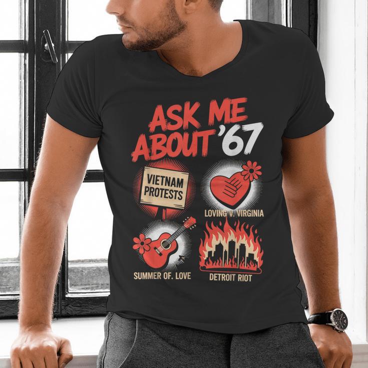 67 History Teacher Teacher 6 7 Overuse '67 Men's V-Neck T-Shirt, History Teacher Shirts, gift for family, gift for coworker