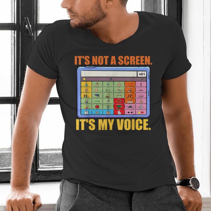AAC Awareness AAC Teacher It's Not A Screen It's My Voice Men Women Men's V-Neck T-Shirt, gift for family, gift for coworker AAC Awareness AAC Teacher It's Not A Screen It's My Voice Men Women Men's V-Neck T-Shirt, gift for family, gift for coworker
