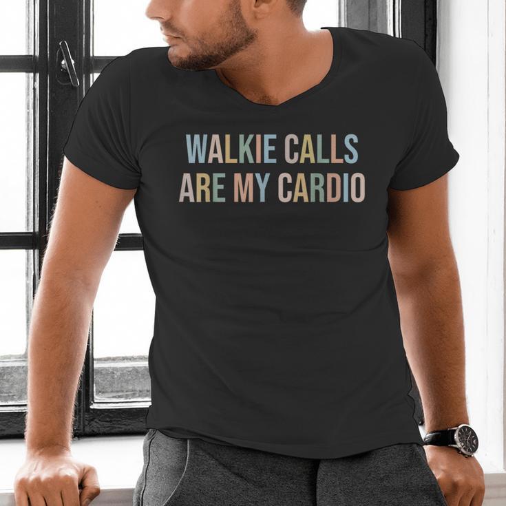 ABA SPED Teacher Coping Skills Walkie Calls Are My Cardio Men's V-Neck T-Shirt, gift for family, gift for coworker