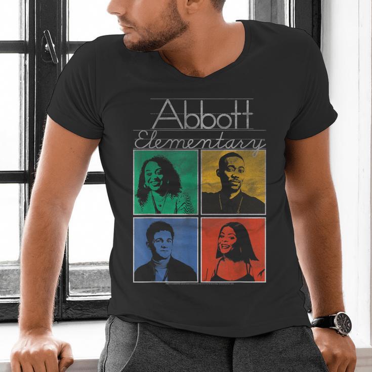 Abbott Elementary Colorful Pop Art Teachers TV Show Men's V-Neck T-Shirt, gift for family, gift for coworker