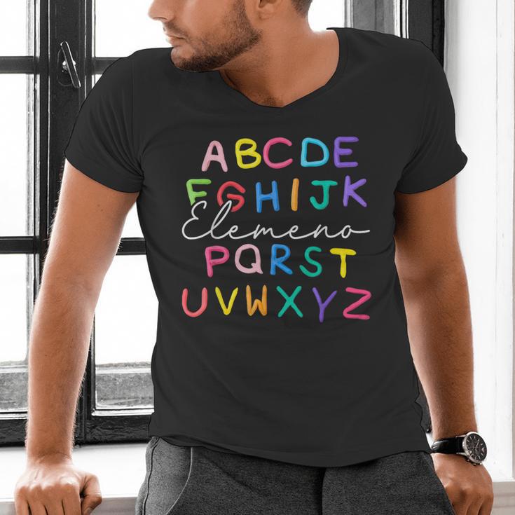 ABC Elemeno Kindergarten Teacher Boy Girl Kid Back To School Men's V-Neck T-Shirt, gift for family, gift for coworker ABC Elemeno Kindergarten Teacher Boy Girl Kid Back To School Men's V-Neck T-Shirt, gift for family, gift for coworker