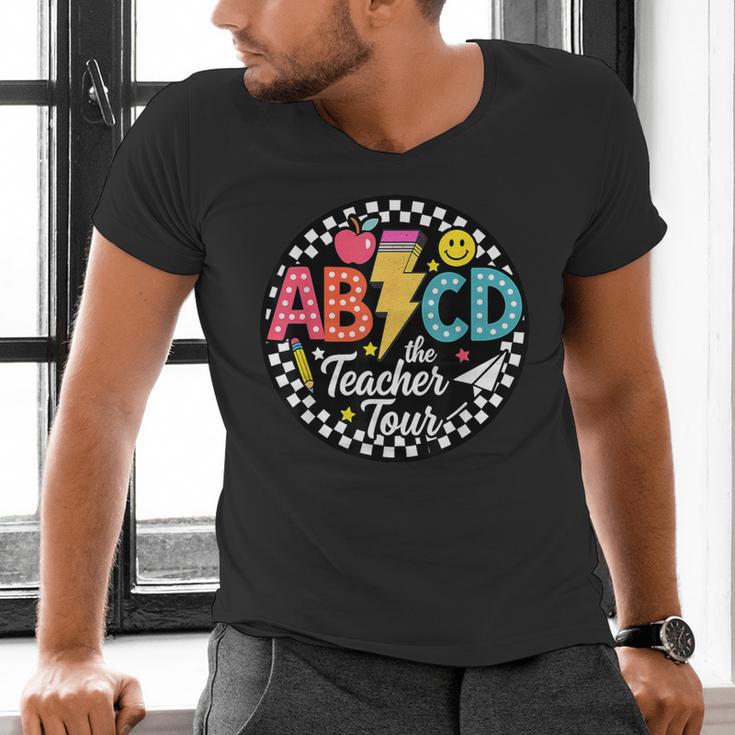 ABCD The Teacher Tour Back To School First Day Of School Men's V-Neck T-Shirt, gift for family, gift for coworker ABCD The Teacher Tour Back To School First Day Of School Men's V-Neck T-Shirt, gift for family, gift for coworker