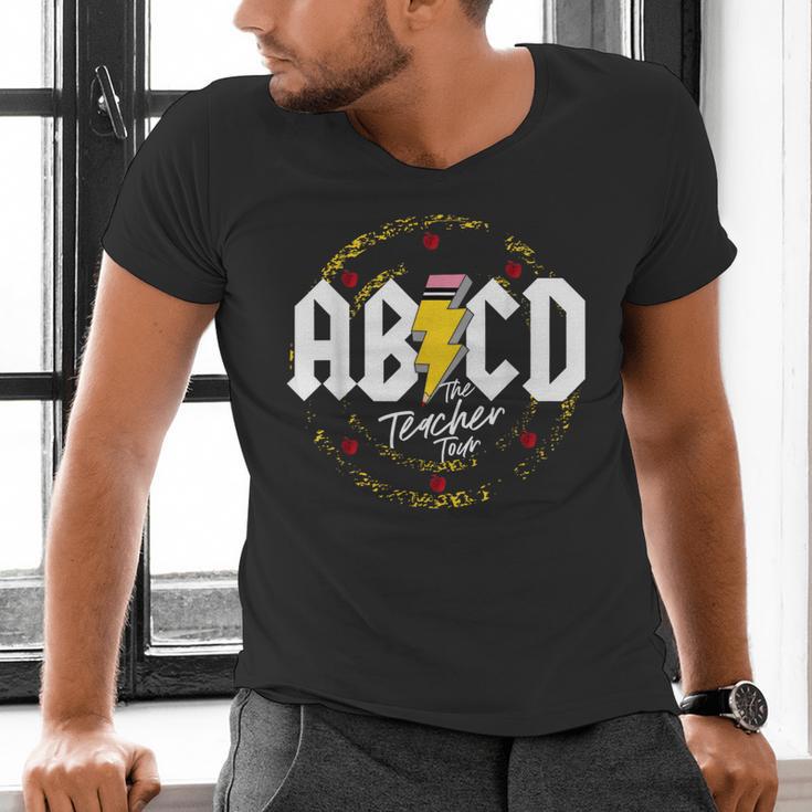 ABCD The Teacher Tour Last Day Of School Rockin' Teacher Men's V-Neck T-Shirt, gift for family, gift for coworker ABCD The Teacher Tour Last Day Of School Rockin' Teacher Men's V-Neck T-Shirt, gift for family, gift for coworker