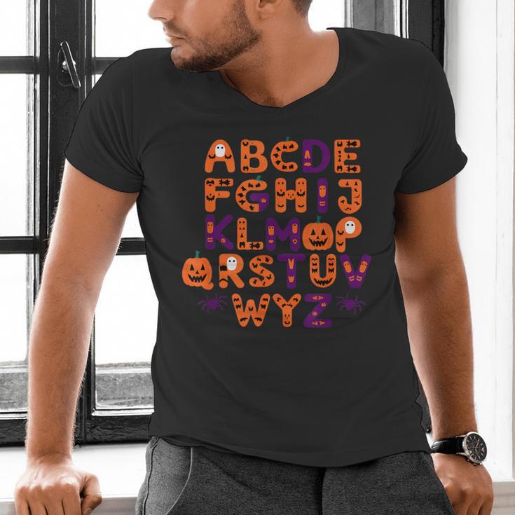 ABCs Learning Kindergarten Teacher Halloween Alphabet Men's V-Neck T-Shirt, gift for family, gift for coworker ABCs Learning Kindergarten Teacher Halloween Alphabet Men's V-Neck T-Shirt, gift for family, gift for coworker