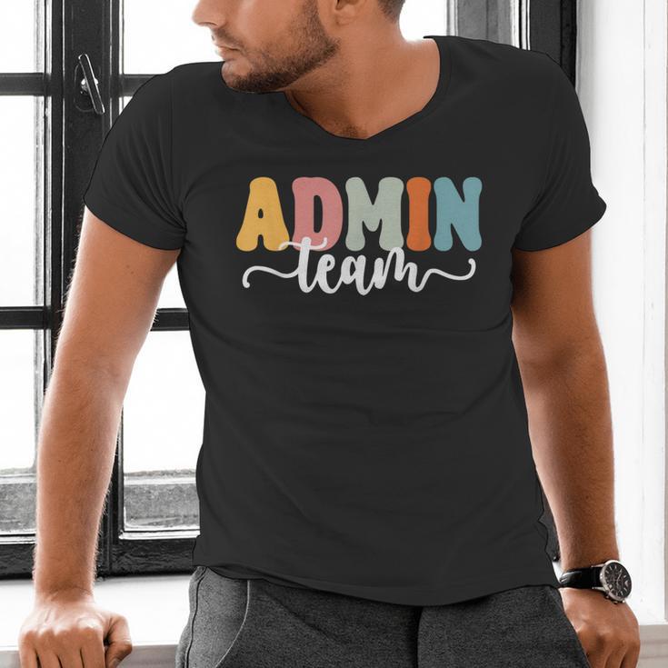 Admin Team Back To School Teachers Students Admin Squad Men's V-Neck T-Shirt, gift for family, gift for coworker