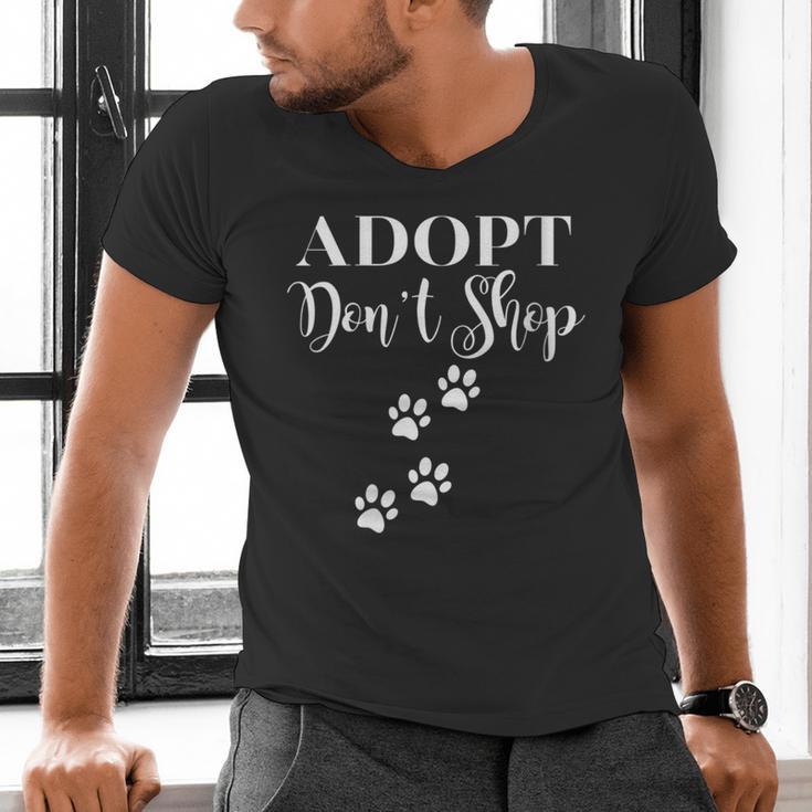 Adopt Animals Don't Shop For Them Men's V-Neck T-Shirt, gift for family, gift for coworker