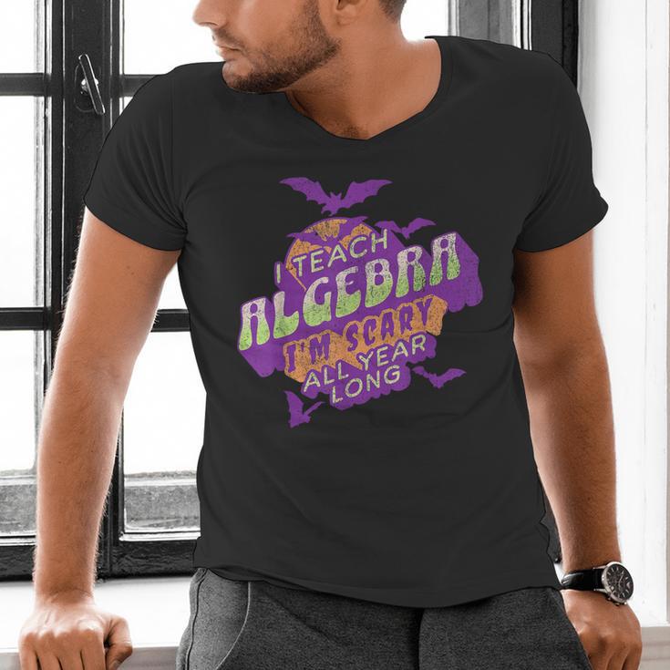 Algebra Teacher Halloween Spooky Ghost Math Mathematics Grad Men's V-Neck T-Shirt, gift for family, gift for coworker Algebra Teacher Halloween Spooky Ghost Math Mathematics Grad Men's V-Neck T-Shirt, gift for family, gift for coworker