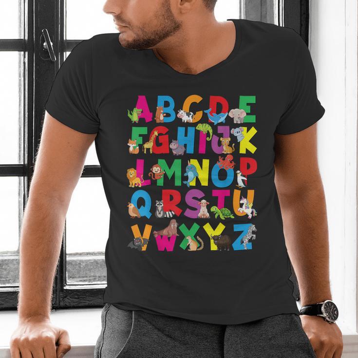 Alphabet Animals ABCs Zoo Kids Boys Girls Teacher Men's V-Neck T-Shirt, gift for family, gift for coworker Alphabet Animals ABCs Zoo Kids Boys Girls Teacher Men's V-Neck T-Shirt, gift for family, gift for coworker