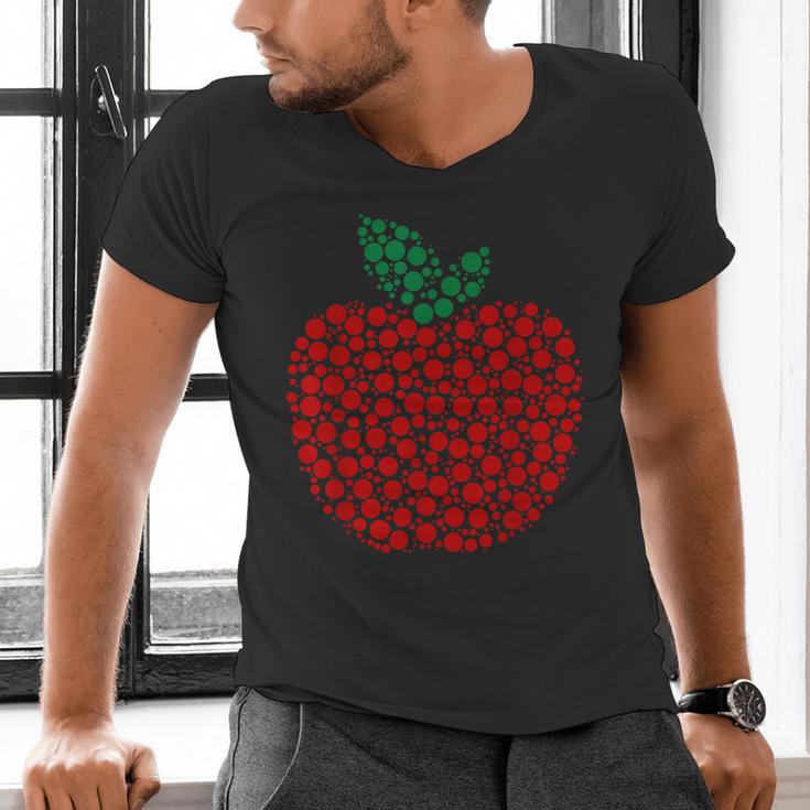Apple Dot Pattern Art Teacher Appreciation Men Women Humor Men's V-Neck T-Shirt, gift for family, gift for coworker Apple Dot Pattern Art Teacher Appreciation Men Women Humor Men's V-Neck T-Shirt, gift for family, gift for coworker