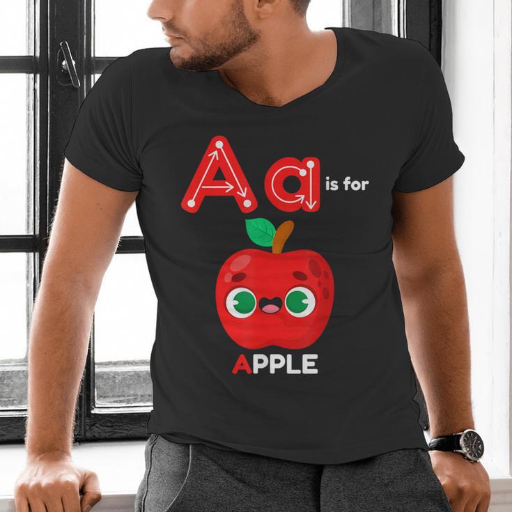 A Is For Apple Pre-K Kindergarten Teacher Student Men's V-Neck T-Shirt, gift for family, gift for coworker A Is For Apple Pre-K Kindergarten Teacher Student Men's V-Neck T-Shirt, gift for family, gift for coworker