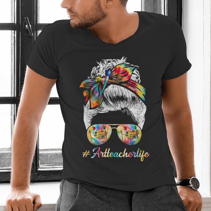 Art Teacher Life Messy Bun Back To School Art Teacher Men's V-Neck T-Shirt, gift for family, gift for coworker Art Teacher Life Messy Bun Back To School Art Teacher Men's V-Neck T-Shirt, gift for family, gift for coworker