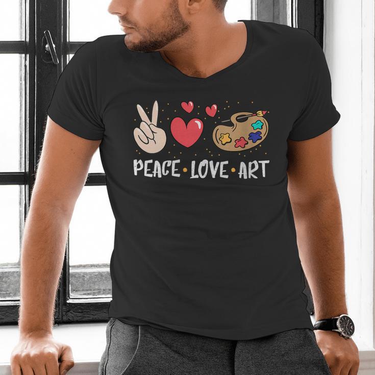 Art Teacher Peace Love Art For Artists And Painters Men's V-Neck T-Shirt, gift for family, gift for coworker Art Teacher Peace Love Art For Artists And Painters Men's V-Neck T-Shirt, gift for family, gift for coworker