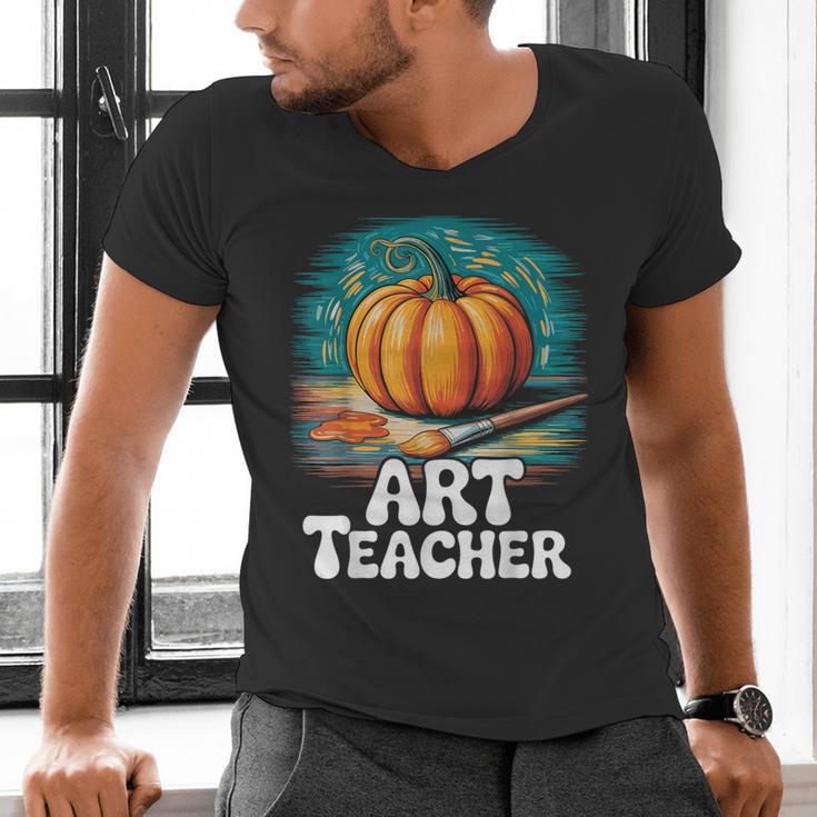 Art Teacher Pumpkin Painting Halloween Costume Men's V-Neck T-Shirt, gift for family, gift for coworker