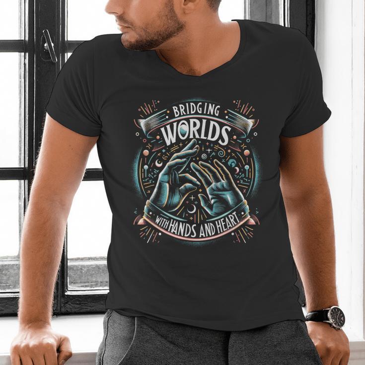 ASL Interpreter Deaf ASL Teacher American Sign Language Men's V-Neck T-Shirt, gift for family, gift for coworker ASL Interpreter Deaf ASL Teacher American Sign Language Men's V-Neck T-Shirt, gift for family, gift for coworker
