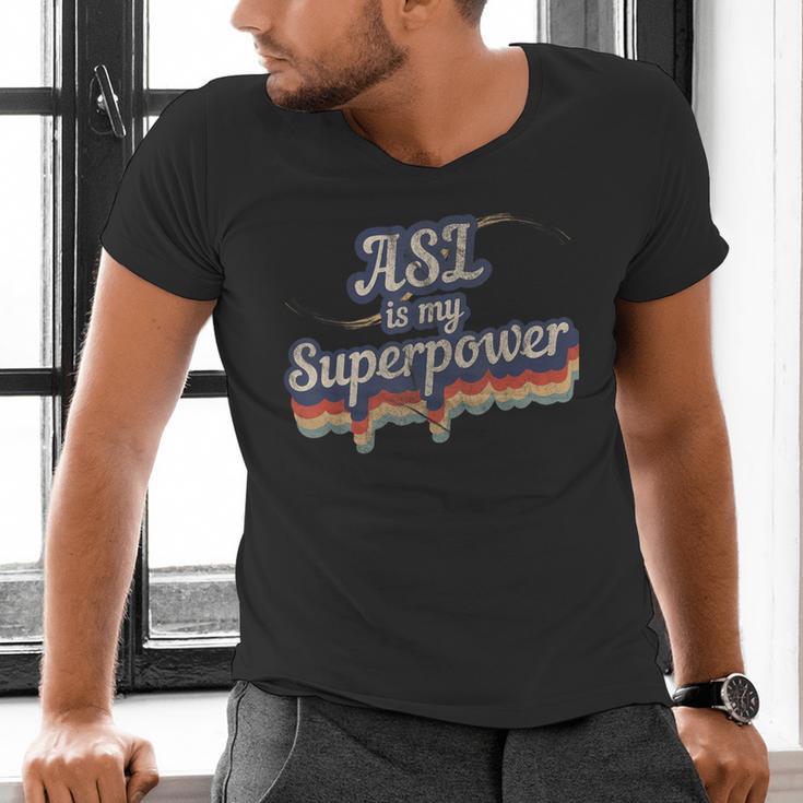 ASL Is My Superpower ASL Teacher Shirt T-Shirt Men's V-Neck T-Shirt, gift for family, gift for coworker ASL Is My Superpower ASL Teacher Shirt T-Shirt Men's V-Neck T-Shirt, gift for family, gift for coworker