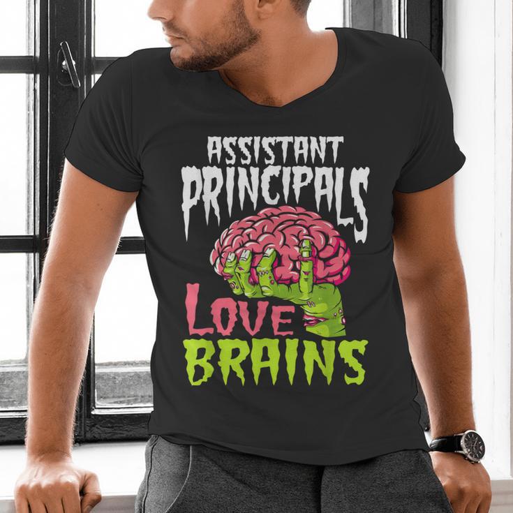 Assistant Principals Love Brains Zombie Teacher Halloween Men's V-Neck T-Shirt, gift for family, gift for coworker Assistant Principals Love Brains Zombie Teacher Halloween Men's V-Neck T-Shirt, gift for family, gift for coworker